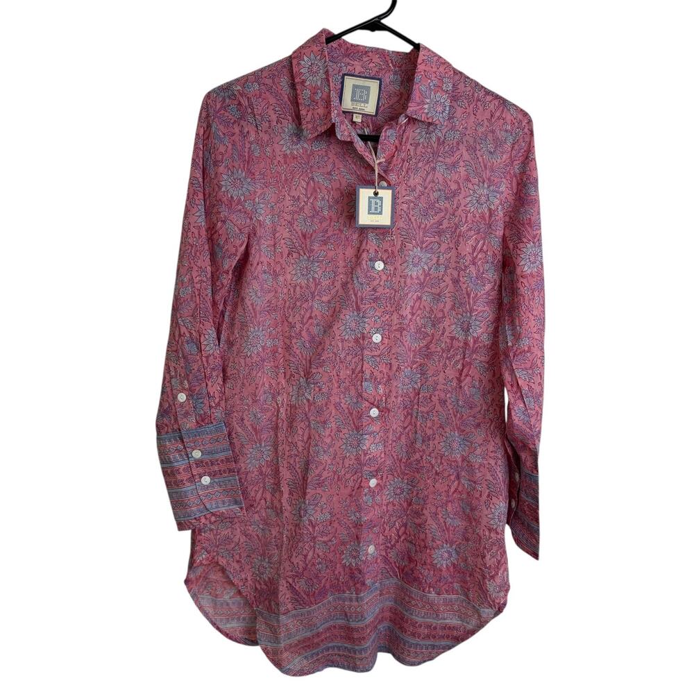 Bell By Alicia Bell Pajama Set Womens XS 2 Piece Long Sleeve Top Shorts SIlk NWT